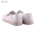 Autoclavable food factory cleanroom stripe canvas PVC outsole shoe breathable
