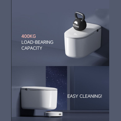 High-Tech Wall-Mounted Smart Toilet Elongated Double U Shape Widen Self-Cleaning Seat Heating Intelligent Bidet Smart Toilet