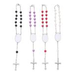 Multicolor Beads Sublimation Rosary Bracelet Christian Cross Bracelet Sublimatio