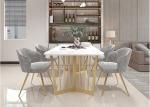 Stainless Steel Bottom Frame Modern Dining Table Marble