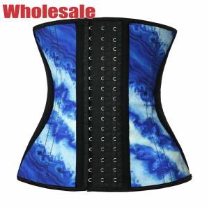 China Mixed Blue Tie Dye Latex Sport Waist Trainer For Women Weight Loss Everyday Wear factory