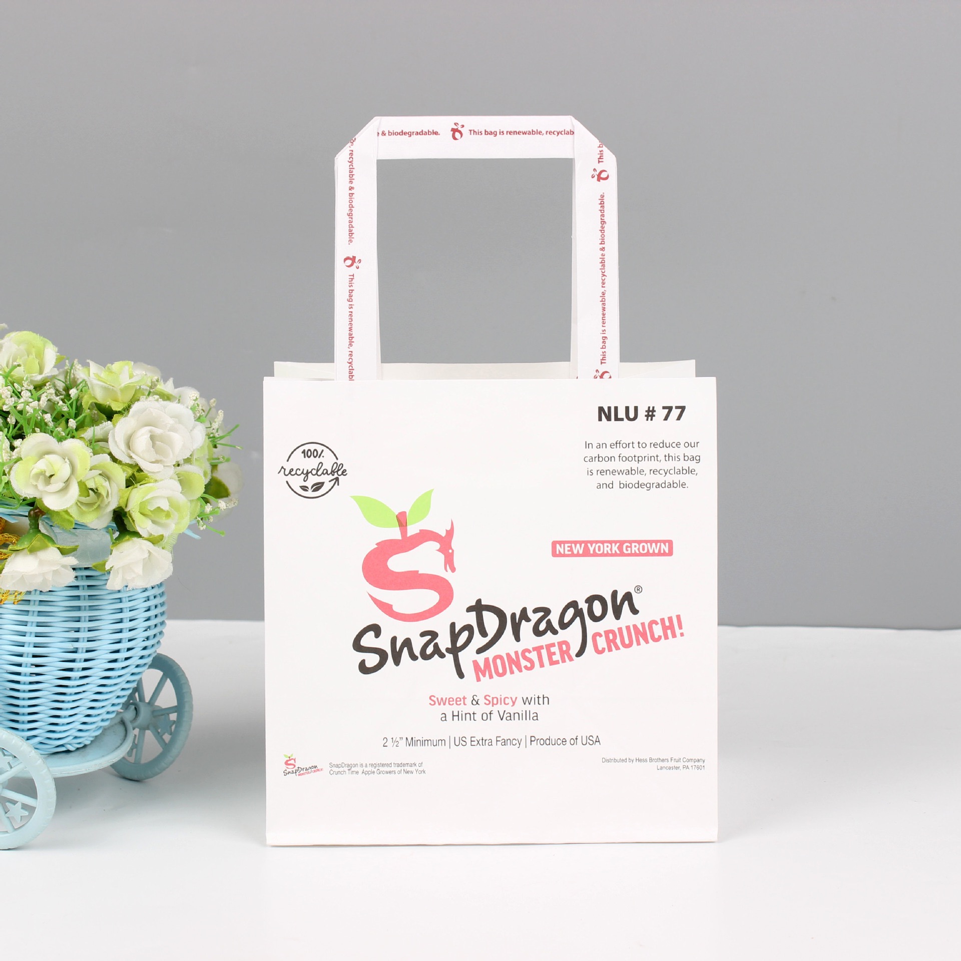 Takeaway Mini White Kraft Paper Bag With Logo for Custom Print Shopping Gift Packaging