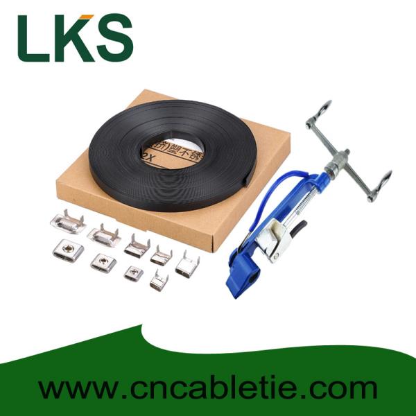 PVC coated Stainless Steel Banding 9.5x1.2mm, 12.7x1.2mm,19x1.2mm material SS304