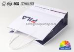 4 Color Printing Custom White Kraft Paper Bags For Garments , Paper Shopping