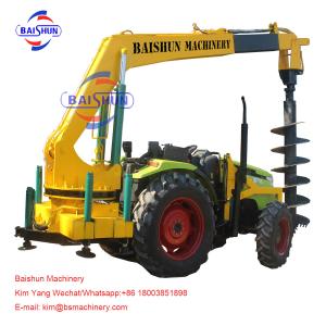 China Electrical Works Garden Tractor Post Hole Digger , 3 Point Hitch Post Hole Digger factory
