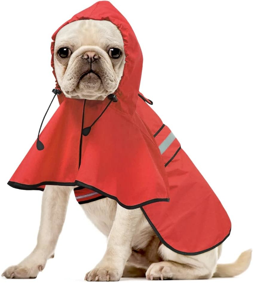 Reflective Dog Raincoat - Adjustable Waterproof Raincoat for Dogs, Lightweight