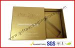 Golden USB Drawer Luxury Gift Boxes With Foil And Embossed Logo