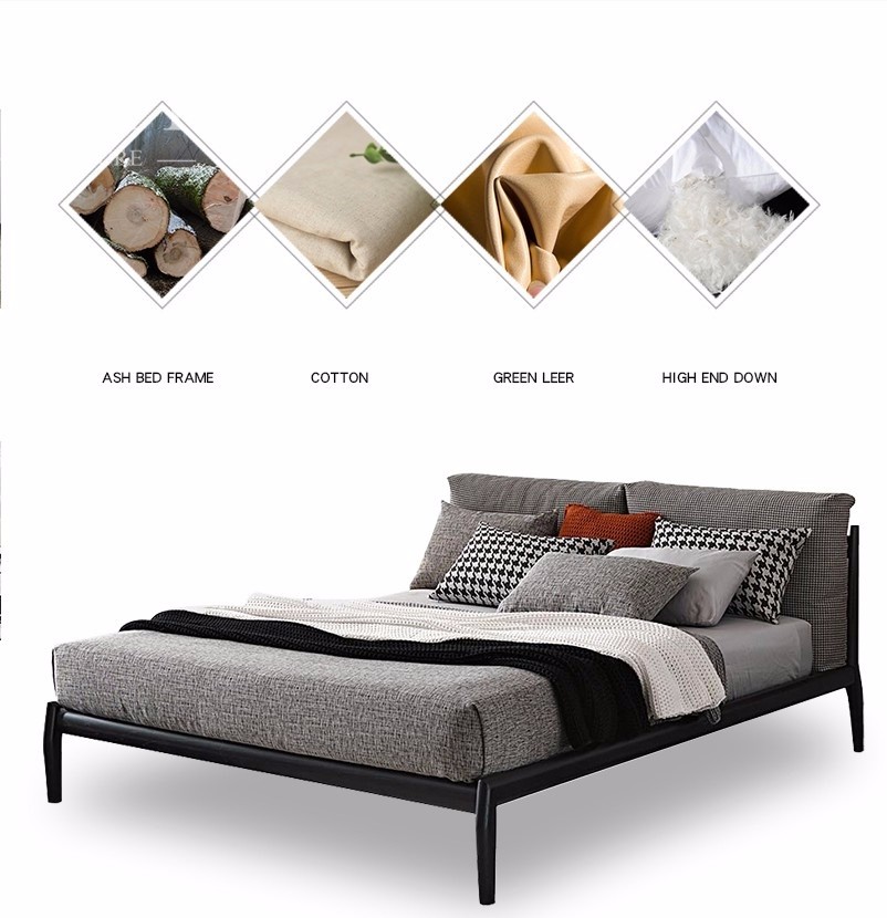 Italian King Size Bed Frame Wood Bed ZZ-BD012