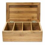 Home Decoration Bamboo Storage Box Wooden Jewellery Box With 4 Compartments