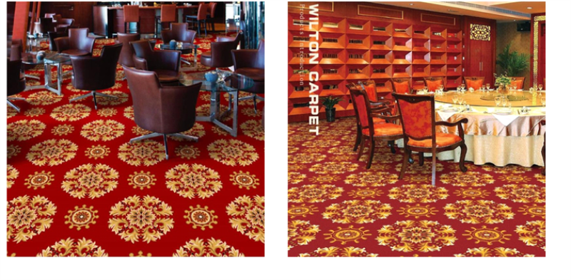 Commercial Kitchen Flooring Red With Yellow Color Flower Filled Drawing