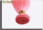 Customized Pink Virgin Human Long Hair Extensions 30 Inches Shedding Free