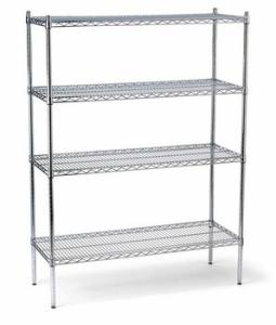 China Zinc Steel Commercial Wire Shelving Storage Rack 4 Shelf For Refrigerated Warehouse factory