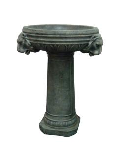 China Simple Design Grey Bowl Outdoor Resin Fountains , Cast Stone Bird Baths factory