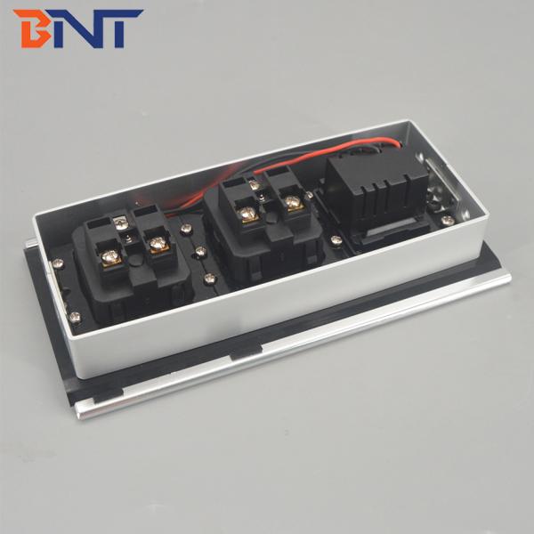 2020 new style flush mounted tabletop sliding cover socket with aluminum slide cover