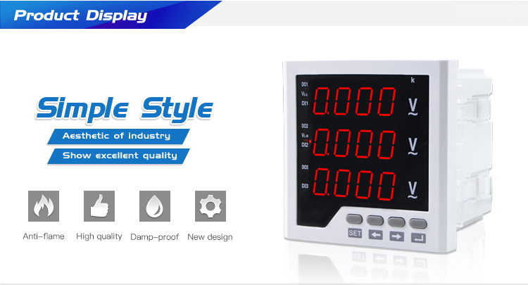 96*96 cheap Three Phase Voltage Voltmeter 0-500Vac