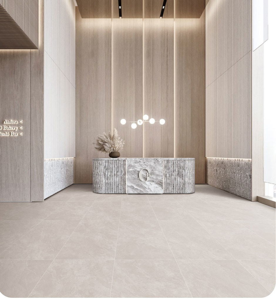 Water-Proof Beige 600x1200mm Soft Glazed Interior Porcelain Floor Tile And Eco-Friendly Tile For Rebuilding