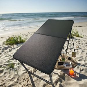 3 Heights Adjustable Height Camping Solar Table for Outdoor Camp Picnic Beach