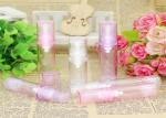 Pink Purple AS Plastic Airless Pump Dispenser , Clear Plastic Cap Airless Serum