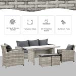Leisure Outdoor AJUNION All Hand Woven Wicker Garden Furniture Set with Tempered