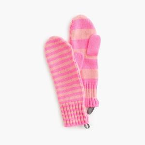 China Un - Symmetric Stripe Knitted Mitten Gloves , Pink Knit Cashmere Gloves factory