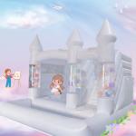 Wedding White Bounce House Commercial Pvc Inflatable bouncy castle With Slide