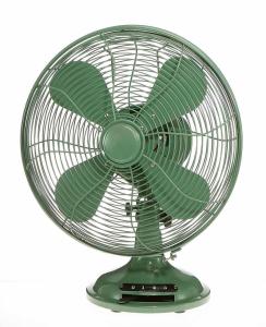 China Green Industrial 10 Inch Retro Table Fan 3 Speed Rotary Switch Air Cooling factory