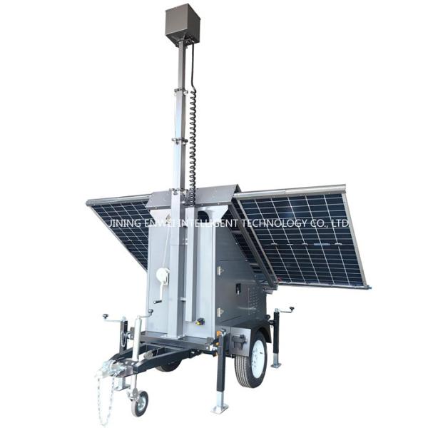 Solar Surveillance Monitor Mobile Security Trailer CCTV Camera Trailer For