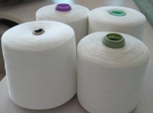 China Weaving Use Raw White Polyester Yarn 30/2 30/3 Low Twist And Hairless factory