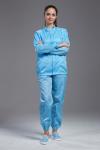 Reusable Food Industry Uniforms , Blue Anti Static Workwear Clothing