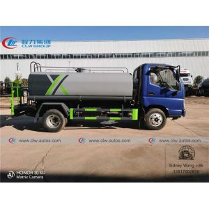LHD Foton Forland 5 Tons Water Bowser Truck With High Pressure Water Cannon