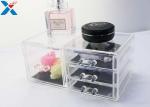 Rectangle Acrylic Makeup Drawer Organizer / Acrylic Cosmetic Organiser ROHS