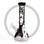 13.5 Inches Smoking Water Pipe 7mm Thick Glass Luminous Art Design Ice Catcher