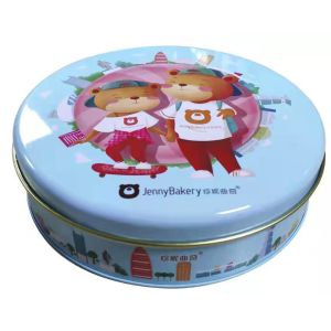 China Waterproof Biscuit Tin Box Food Packaging Round Cookie Tins on sale