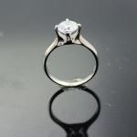 925 Sterling Silver Engagement Ring with CZ Diamonds (F31)