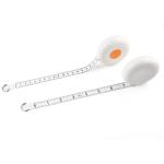 White Round Retractable Fabric Tape Measure Double Sided For 80 Inches 2 Meters