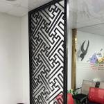 Black Matt Finished Stainless Steel Screen Partition Room Divider Screen Modern