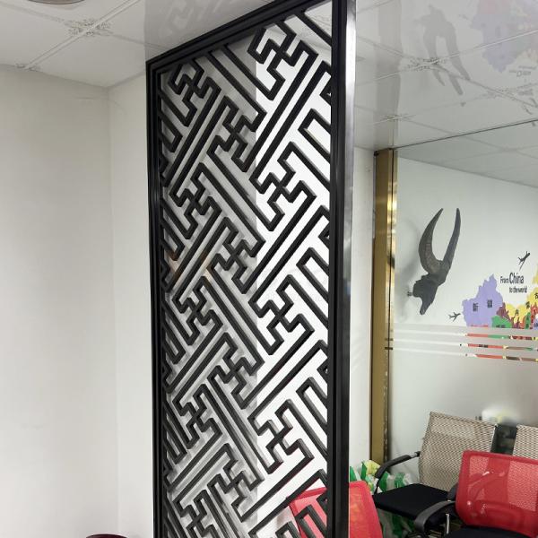 Black Matt Finished Stainless Steel Screen Partition Room Divider Screen Modern