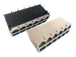 China 2x6 POE RJ45 Jack 6μ″ Gold Plating Gigabit Speed -20-70 Degree Working Temperature factory