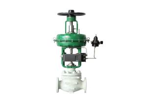 China Actuator Diaphragm Control Valve With Positioner Pneumatic 3 Way Flange Valve factory