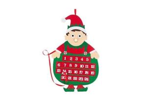 China 66*41 Cm Felt Christmas Decorations Christmas Pattern Advent Calendar With 24 Pockets factory