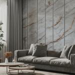Grey Living Room Marble Effect 10mm Pvc Wall Panels