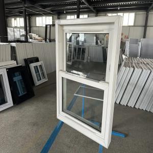China White Vertical Double Hung Vinyl Windows Vinyl Frame Low E Insulated Vinyl Windows factory