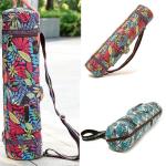 Canvas Material Printed Yoga Bag , Sports Mat Bag Pilates Mat Backpack
