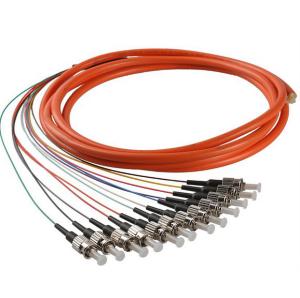 China ST/UPC Multimode Fiber Optic Pigtail 62.5/125 Colourful 12 Cores Bundle factory