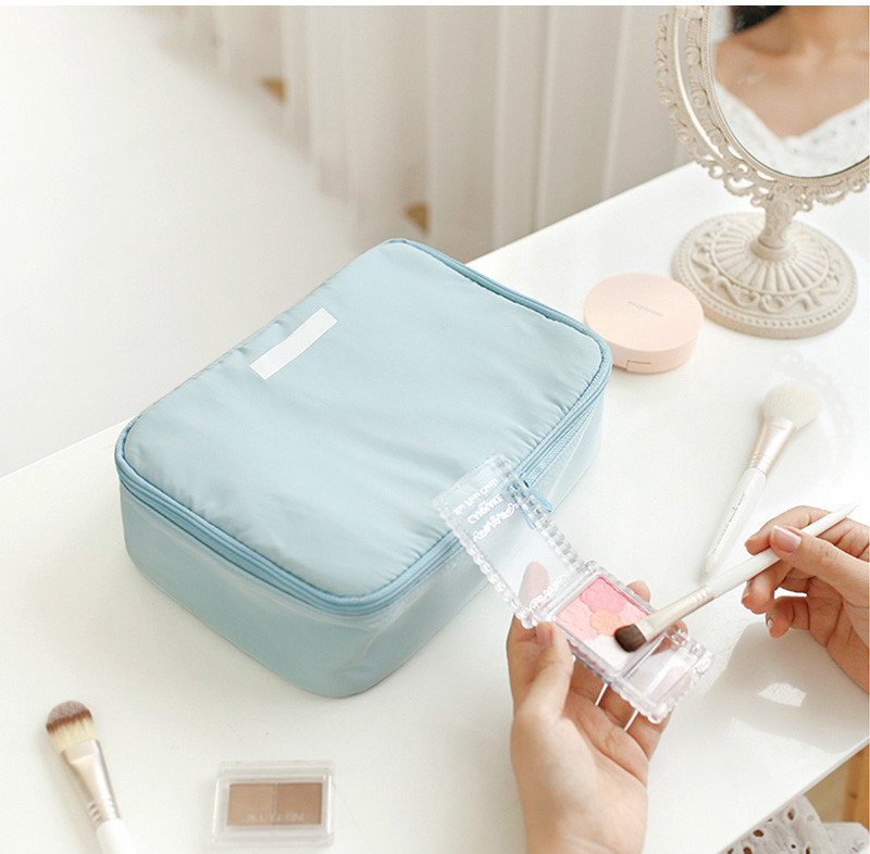 Double Zip Travel Portable Toiletry Fashion Samll Cosmetic Bag