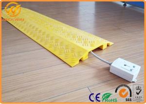 China Light Duty Indoor Plastic Floor Cable Cover Cord Protector Yellow / Black factory