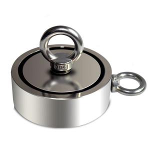 China 200KG Double Side Ring Neodymium Fishing Magnet with Eyebolt in Magnet Epoxy Coating factory