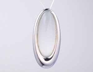 China Elegant 925 Sterling Silver White Jade Necklace Pendant For Ladies And Gentlemen factory