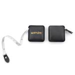 Black Faux Leather Personalised Sewing Tape Measure Soft Square Retractable OEM
