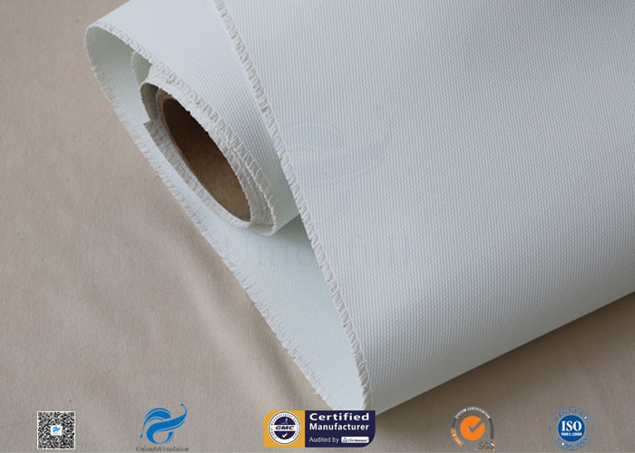 White Polyurethane PU Coated Fiberglass Cloth 0.9mm For Welding Blanket